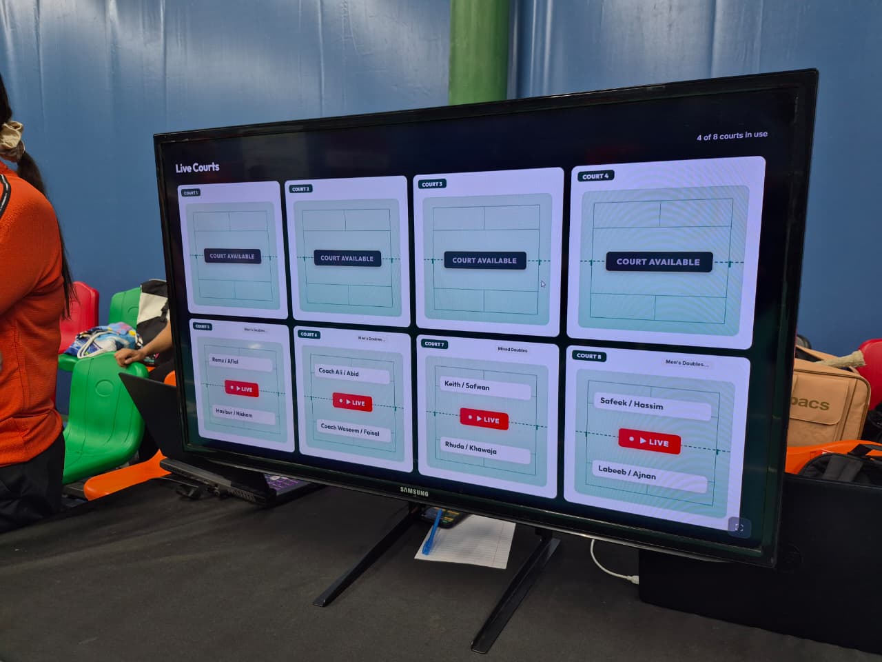 Real Live 8-Court TV Display Screen